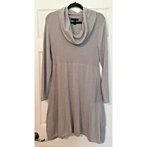 Style co sweater dress sz medium Silver Gray Sparkle Cowl neck Short Holiday